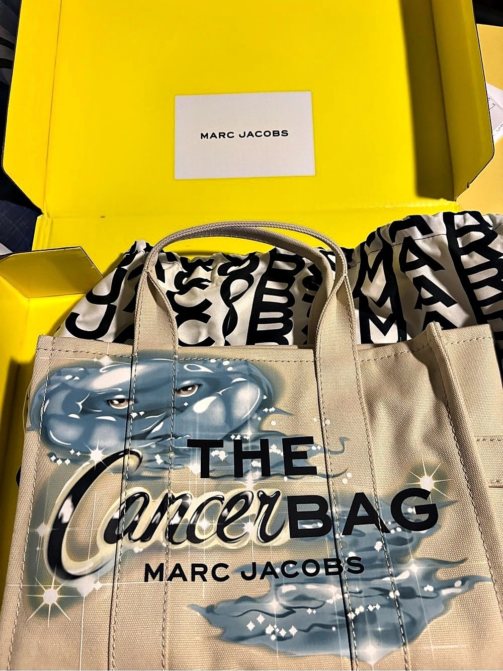 Marc Jacobs The Zodiac Tote Bag - Cancer Beige & Blue